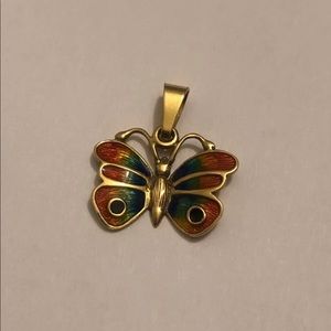 Solid 18kt Yellow Gold Butterfly Charm